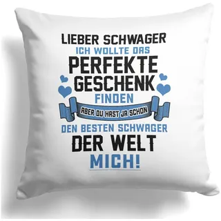 22Feels Dekokissen Schwager Geschenk Hochzeit Idee Geburtstag Weihnachten Männer Spruch, Deko mit Persönlichkeit weiß