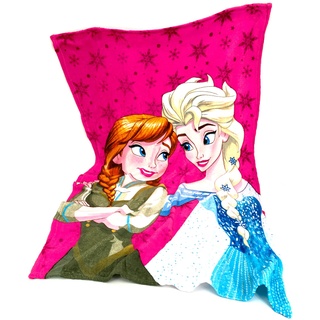 heimtexland ® Kuscheldecke super weiche Kinderdecke 100x140 Disney Frozen Eiskönigin Flanell Decke Kinder Wohndecke Typ842 ELSA und Anna - Pink