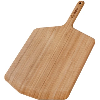 Chef Pomodoro Pizzaschieber – Pizzaschaufel – Pizzaheber aus Bambus – Pizzaschieber Holz – Pizzaschaufel Holz – Geeignet als Servierplatte oder Käseplatte (35,5 cm)