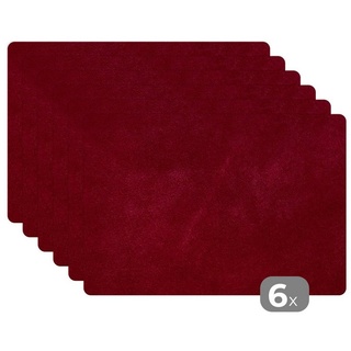 Platzset, Leder - Rot - Textur, MuchoWow, (6-St), Platzset, Platzdecken, Platzmatte, Tischmatten, Schmutzabweisend bunt