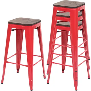 MCW Barhocker A73 4er-Set 4 x 4 x 4 cm Rot