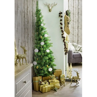 Dmora "Halber" Weihnachtsbaum, halber Baum für die Wand, Höhe 150 cm, Ausführung für kleine Räume, 237 Äste, 45 x 71 x 150 cm