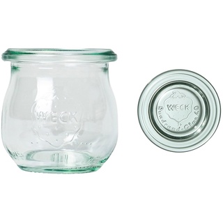 Weck Tulip 75 ml 12-teiliges Glas mit Deckel zum Einmachen von Konserven, Säften, luftdichter Aufbewahrung von trockenen Zutaten