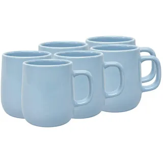Novel Kaffeebecherset Colori Blu, Blau, Keramik, 6-teilig, 400 ml, Lfgb, Kaffee & Tee, Tassen, Kaffeetassen-Sets