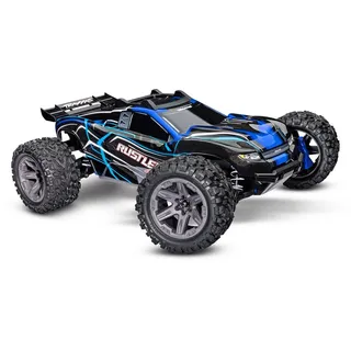 TRAXXAS RC-Auto Rustler 4WD 3CH RTR blau (67164-4-BLUE)