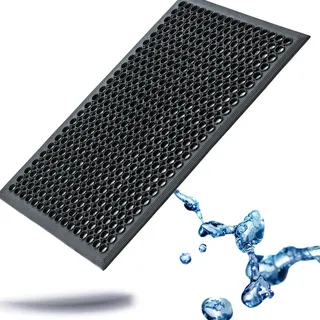 Kerafactum Fußmatte gelochte Fussmatte Fußabtreter Outdoor Teppich Antirutschmatte Schmutzfangmatte | Schwarze Matte Gummimatte Gummi Schuhmatte gelocht | Schuhabstreifer für Aussenbereich 90x60 cm