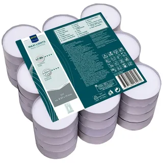 METRO Professional Maxi Teelichter, Paraffin, Ø 5.7 x 1.9 cm, 8 Stunden Brenndauer, weiß, 36 Stück