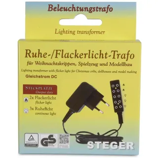 Riffelmacher Ruhe/Flackerlicht Trafo 78529 | für 3.5-4.5V Birnchen/3.5V LED Lämpchen - Zubehör Netzteil Puppenstube Weihnachtskrippe Modelleisenbahn Elektrik