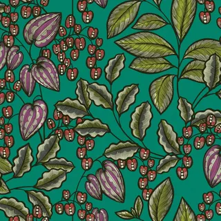 Bricoflor Elegante Blumentapete Grüne Vliestapete mit Blättern Ideal für Esszimmer und Wohnzimmer Florale 20er Jahre Wandtapete mit Blättermuster