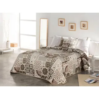 OTTO home Tagesdecke Sofia, Tagesdecke in Patchwork-Design, für Kinder und Erwachsene beige|braun 280 cm x 250 cm