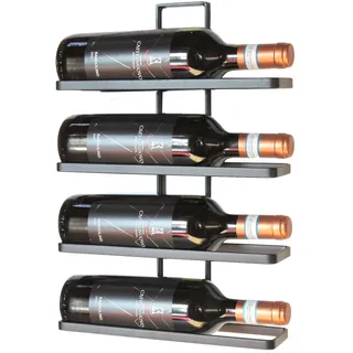 DanDiBo Ambiente DanDiBo Weinregal Metall Schwarz Wand 4-Wine erweiterbar Flaschenregal
