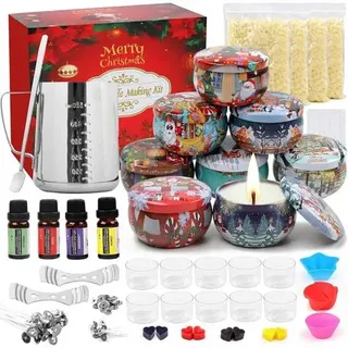 Kerzenset DIY Sojawachs Dochte Kerzenglas Öl Weihnachten