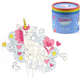 Puckator - Einhorn-Puzzle aus Holz, Mehrfarbig, JIG06