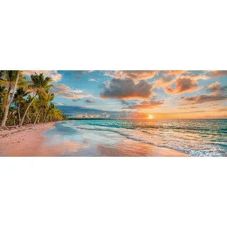 levandeo Glasbild 80x30cm Wandbild Glas Beach Hawaii Strand Deko Wanddeko Urlaub Einrichtung Wohnen