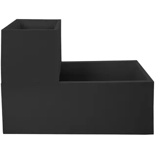 ONDIS24 Blumentopf Ondis24 2 x Pflanzkübel Vulkan, 100+40 Liter Volumen, Blumenkasten mit Wasserspeicher, stapelbar, Balkon, Blumenkübel schwarz