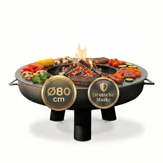 SOUK ONE Feuerplatte Plancha Feuerring aus Edelstahl 4mm, Grillplatte passend für Feuertonne 80 cm (Lieferung ohne Feuerschale)
