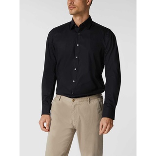 Slim Fit Business-Hemd mit Stretch-Anteil und extra langem Arm, Black, 42