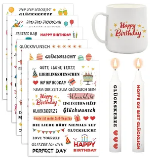 LAKPYN 6 psc DIY kerzen gestalten kerzentattoos Birthday Candle Film A5 Candle Tattoo Water Slide Film Candles Candle Sticker for Candle Cup DIY Gift Happy Birthday Candles Decorating Goldmodell