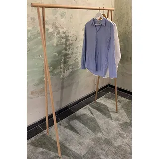 TIDYBOY Kleiderständer aus Holz, Garderobenständer, Garderobe Holz, Designer Kleiderstange und Moderner Offener Kleiderschrank Ständer, Kleiderregal in Berlin Handgemacht Eiche Natur (H160cm B130cm)