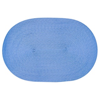 Platzset, Platzset oval ca. 45x30 cm Bast Optik Platzdeckchen Tischset geflochte, Haus und Deko, (1-St) blau