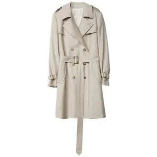 GOBI Cashmere Wollmantel Doppelreihiger Kaschmir Trenchcoat grau L