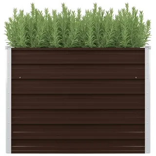 vidaXL Garten-Hochbeet verzinkter Stahl rechteckig 100 x 40 x 77 cm Braun 