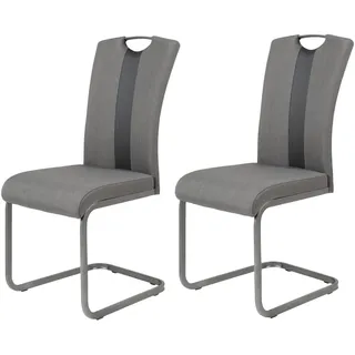 P & B Schwingstuhl Amber 2 Kunstleder anthrazit 2er Set