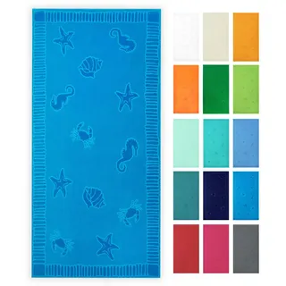 ZOLLNER Strandtuch 100 x 200 cm blau