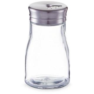 Zeller Present Gewürzstreuer Gewürzstreuer Glas mit Edelstahldeckel 140 ml, (1-tlg), Salzstreuer Pfefferstreuer silberfarben|weiß