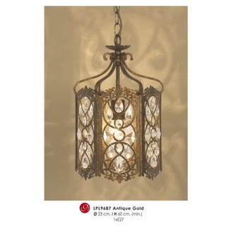 Orientalische Designer Pendelleuchte mit Kristall-Deco Antik Gold ModP3 Leuchte Lampe aus dem Hause Casa Padrino - Deckenleuchte Hängeleuchte