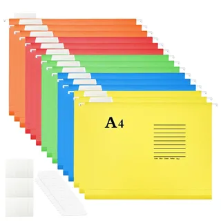 Traxenta 15 Stück Hängeregister Mappen A4, Foolscap Hängemappen,Hängeordner