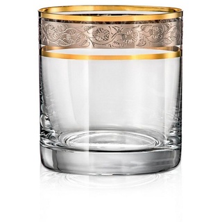 Crystalex Whiskyglas »Barline Gold Platin 280 ml 6er Set«, Bleikristall, Gravur