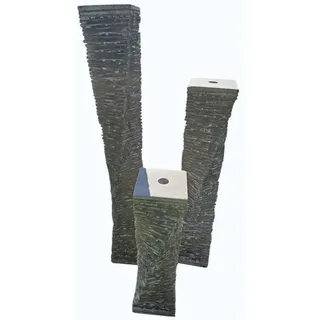 IDYL Gartenbrunnen "Granit Wasserspiel Lugano 3er Set" H 50/75/100 cm, (3 tlg), Granitstein ein Naturprodukt sehr robust witterungsbeständig.
