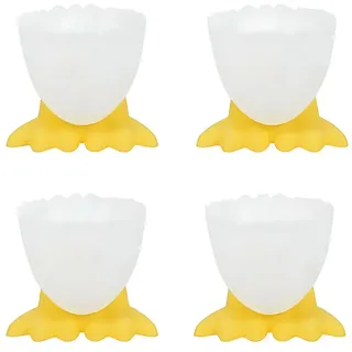 HIT Trading Eierbecher 4x EIERBECHER mit Hühnerfuß Kunststoff Eierhalter Eierbehälter Eier 97, (4-tlg), Eierständer Eierdop Huhn Ente 97