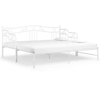 vidaXL Ausziehsofa Bettgestell 90 x 200 cm Weiß