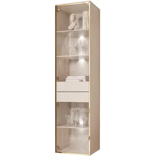 lookway Vitrine AURORA in Kaschmir mit LED-Beleuchtung