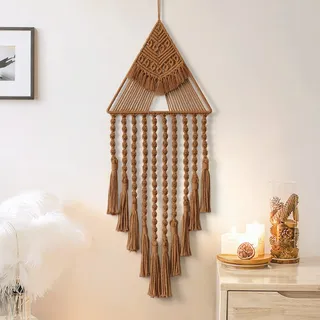 LOMOHOO Makramee gewebte Wandbehang Traumfänger Dreieck Quaste Geometrische Kunst Boho Hintergrund Bohemian Home Decor Wandkunst Schöne Wohnung Schlafsaal Zimmer Tür Dekoration