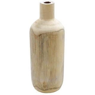 Spetebo Dekovase (Packung, 1 St., 1 Vase), Deko Holzvase Flasche naturbelassen beige Ø 14 cm x 40 cm