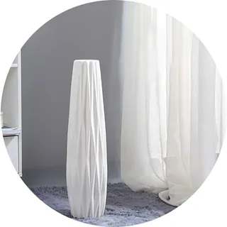 Weiße Keramikvase, 45 cm hoch, Tisch-Bodenvase, dekorative Blumenvase für Tischdekoration, Regal, Heimdekoration, Trockenblumenarrangement für Hochzeit, Hauseinweihung, Büro, Veranda