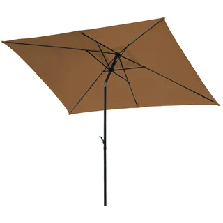 Svita Sonnenschirm 3x2m Balkonschirm rechteckig mit Sonnenschutz Matt Taupe