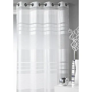 HomeMaison Vorhang/Gardine mit horizontalen Streifen, Himbeere, 140 x 240 cm