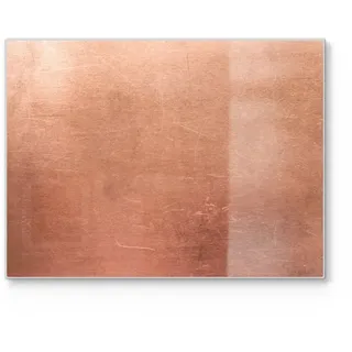 DEQORI Schneidebrett 'Kupferplatte mit Kratzern', Glas, Platte Frühstücksbrett Schneideplatte braun|rosa 40 cm x 30 cm