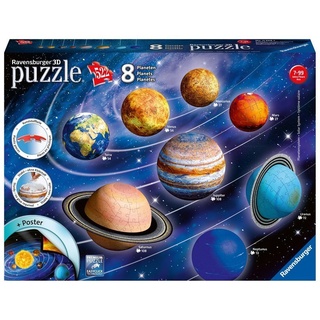 Ravensburger Verlag Puzzleball - Ravensburger 3D Puzzle Planetensystem 11668 - Planeten als 3D Puzzlebälle - Sonn