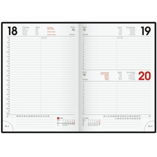Buchkalender 2024 rot, Brunnen, 15x21x2.5 cm