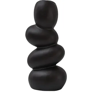 FGUUTYM Türkranz Willkommen Abstrakte Kunst, Skulptur, Ei, Vase, Kiesel, Blumenarrangement, Zuhause, chinesische antike Keramik-Ornamente Kranz Groß (Black, One Size)