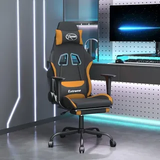 vidaXL Gaming-Stuhl mit Massage & Fußstütze Schwarz und Orange