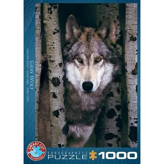 Eurographics 6000-1244 - Gray Wolf, Puzzle Grauer Wolf, Anzahl Teile: 1000, Maße (B/H): 48 x 68 cm, Eurographics-Puzzle, Smart Cut Technology