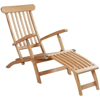 LC Garden Multifunktionsliege Kampen Teak Deckchair Gartenliege 160x59x88cm