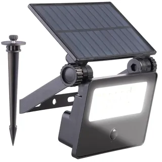Luminea Fluter: Solar-LED-Gartenstrahler mit Bewegungssensor, 400 lm, 1.200 mAh, IP65 (Erdspieß Solarleuchten, Solar Fluter mit Bewegungsmelder, Baum)