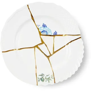 Seletti Kintsugi Flache Teller aus Porzellan und 24 Karat Gold mod.3